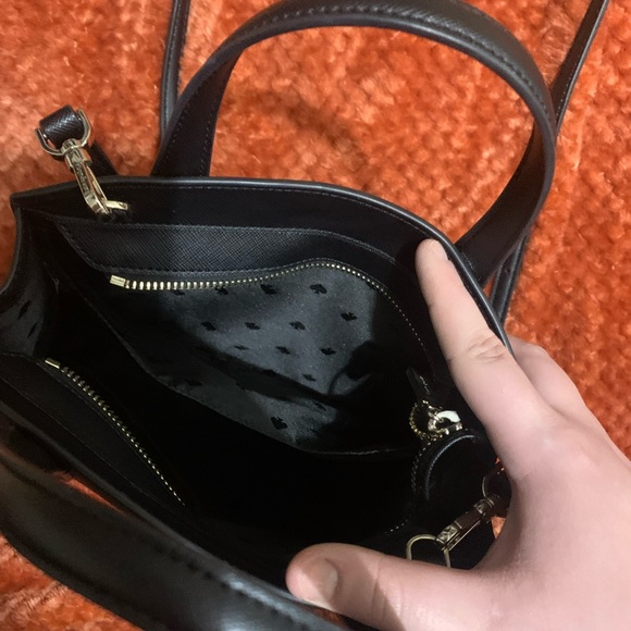 Kate Spade Black Glitter Tinsel Satchel & Phone Wallet - Picture 8 of 8